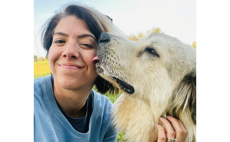 Jessie with dog